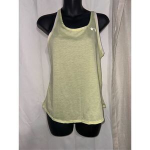 Nice lightweight neon green UNDER ARMOUR SLEEVELESS ATHLETIC SHIRT size small GO
